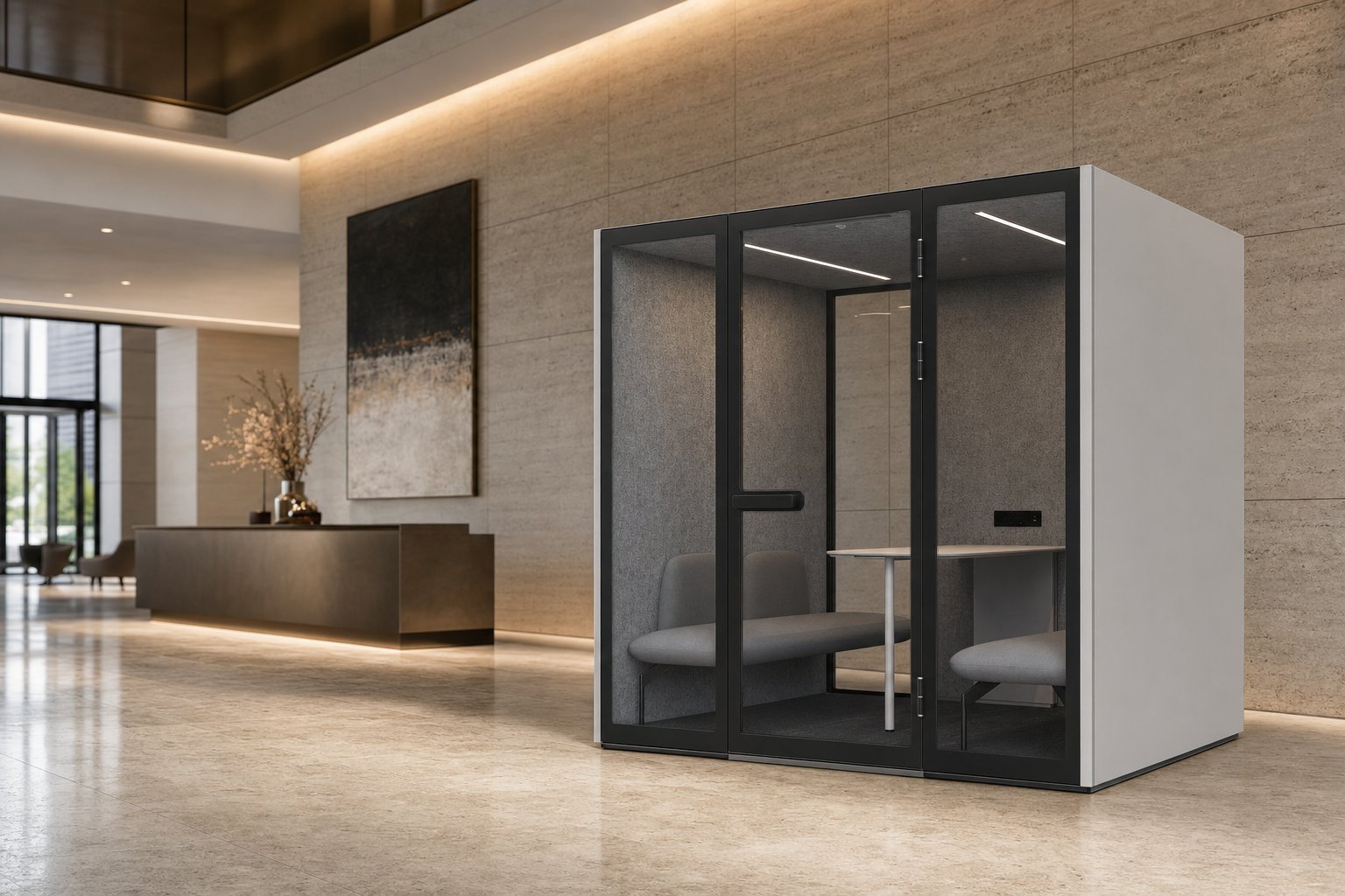Class A office lobby